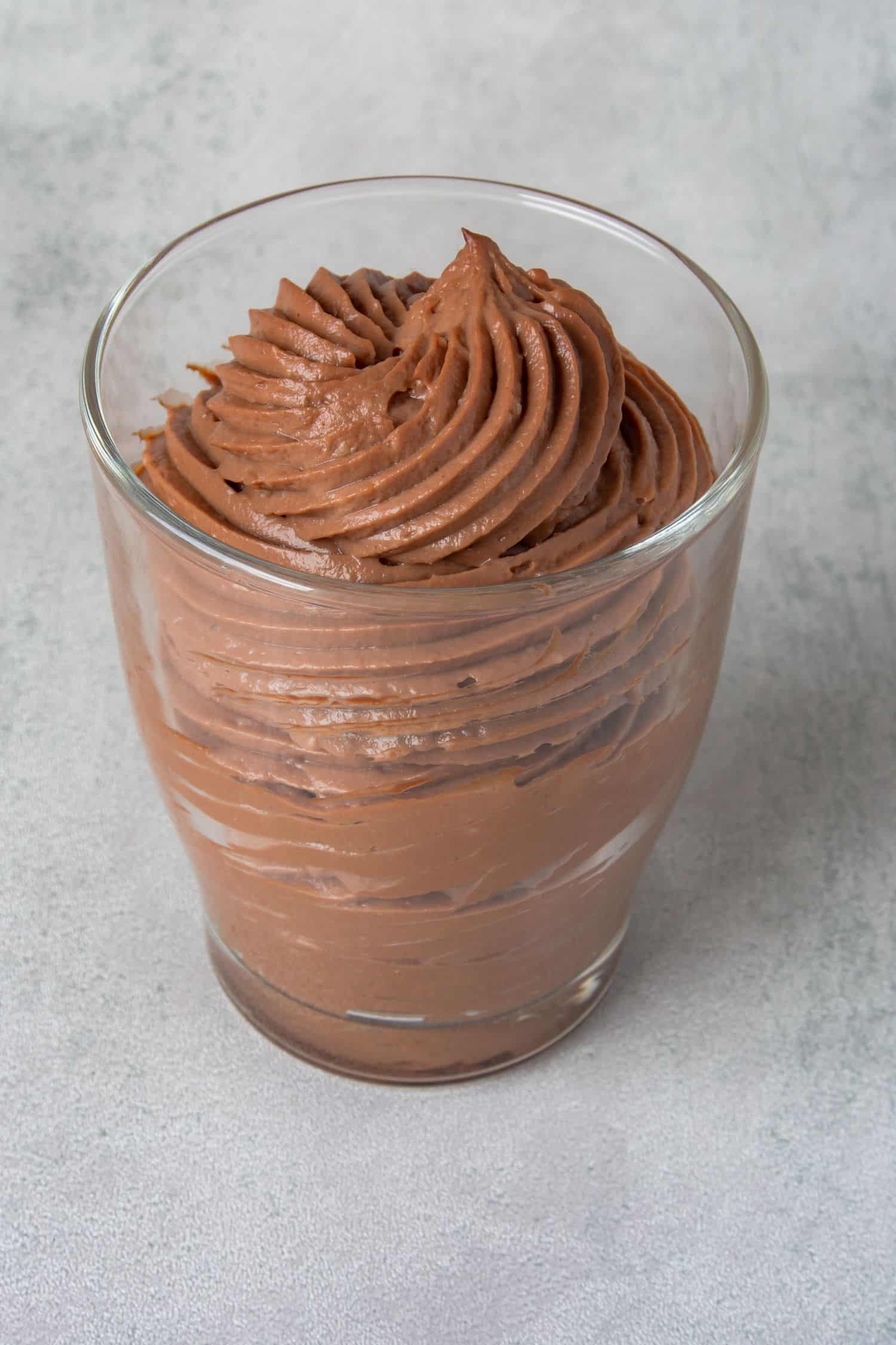 Chocolate cream in a glass.