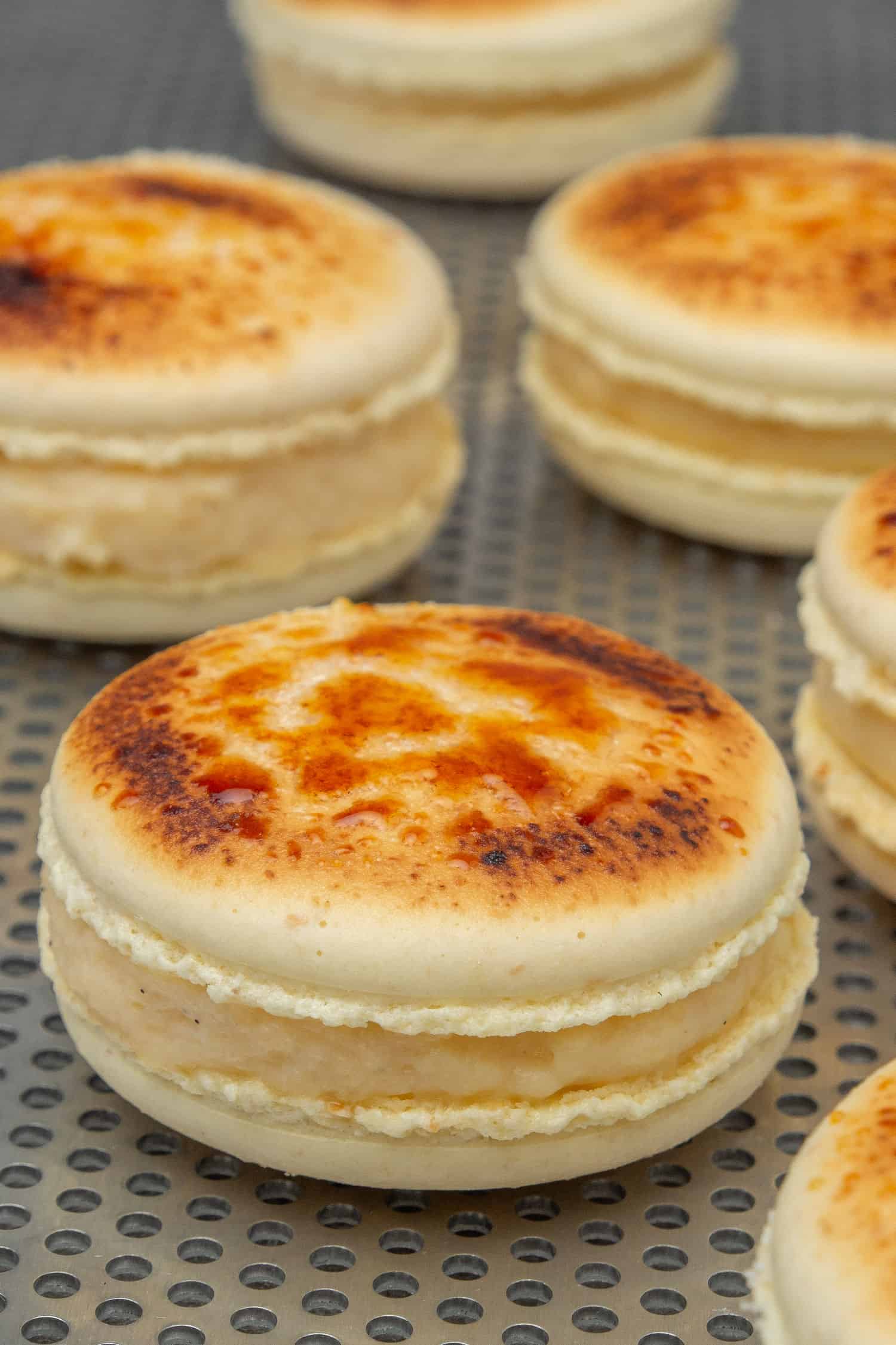 Crème brûlée macaron