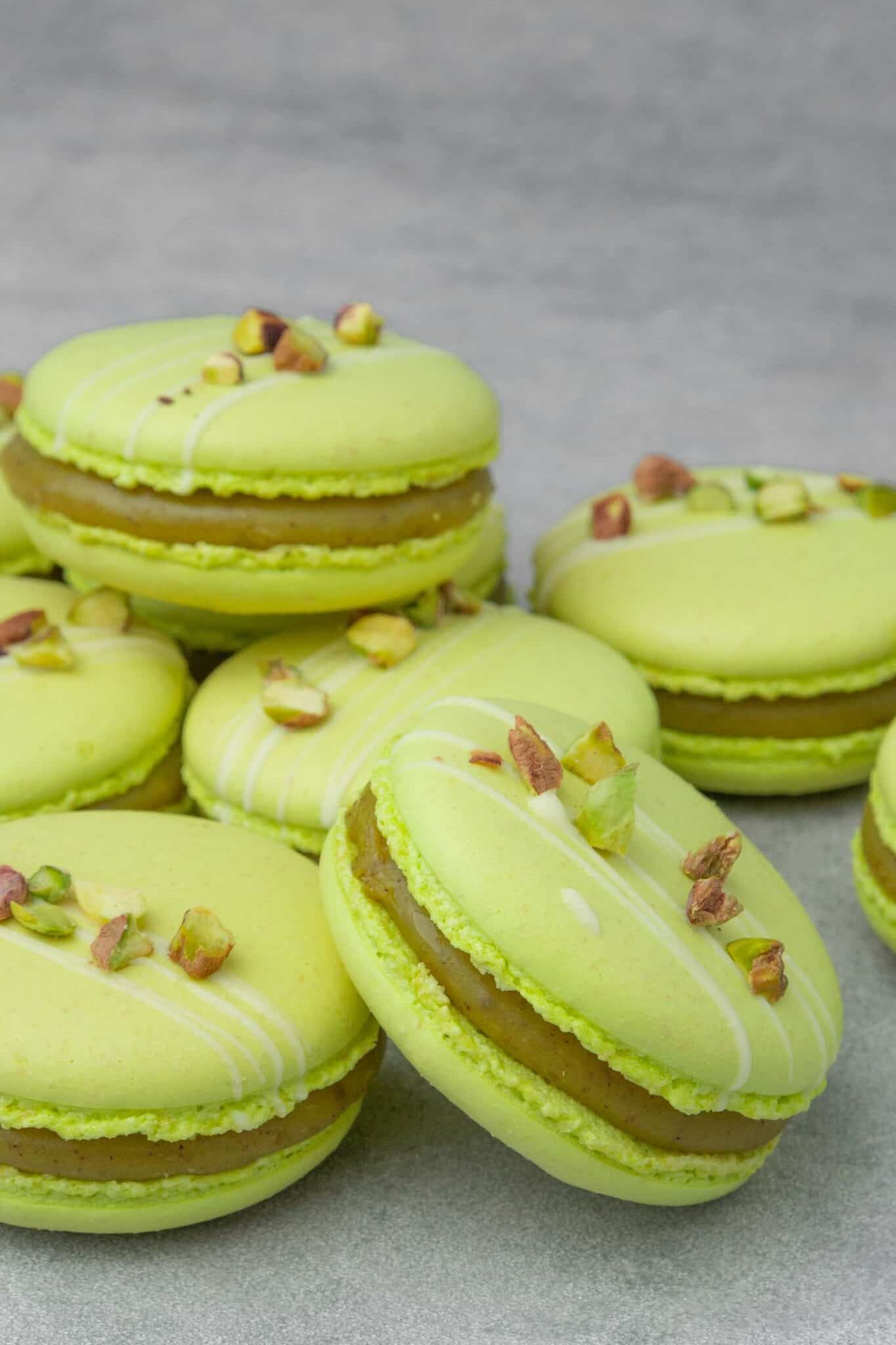 Pistachio Macarons with Pistachio Ganache Filling Spatula Desserts