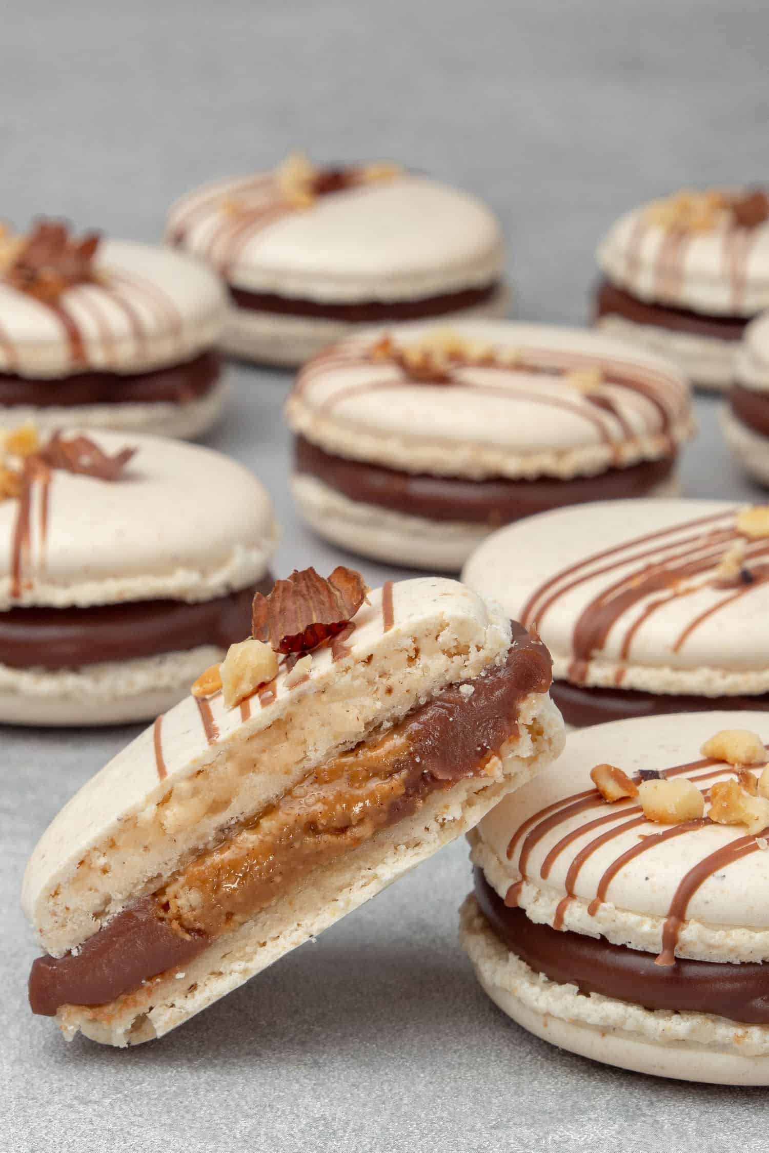 Chocolate Hazelnut macarons - Spatula Desserts