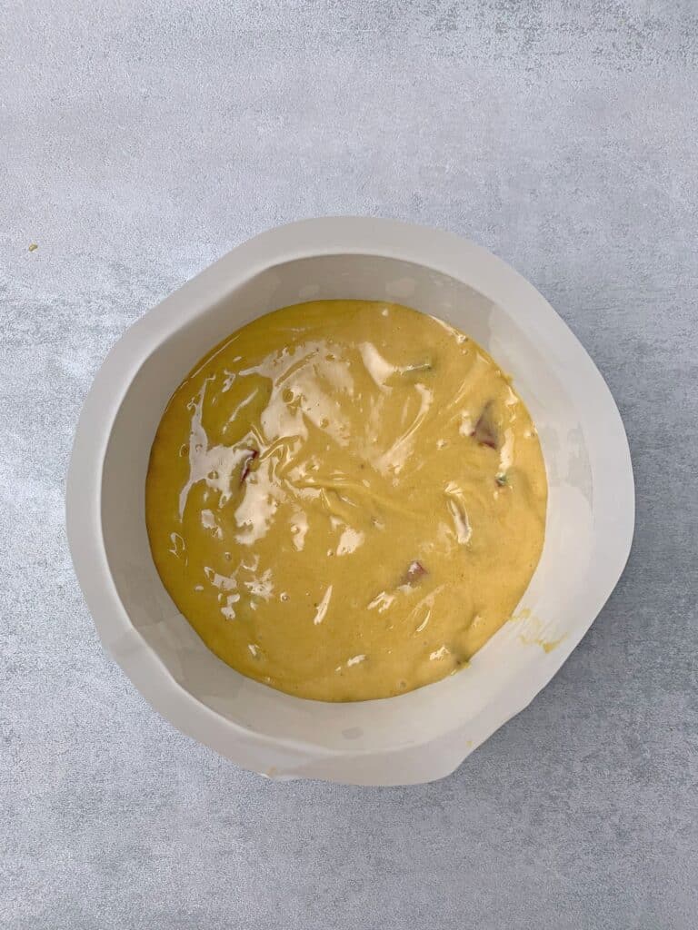 Easy Rhubarb cake recipe (super moist) 6 Rhubarb cake process