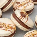 Chocolate hazelnut macarons.
