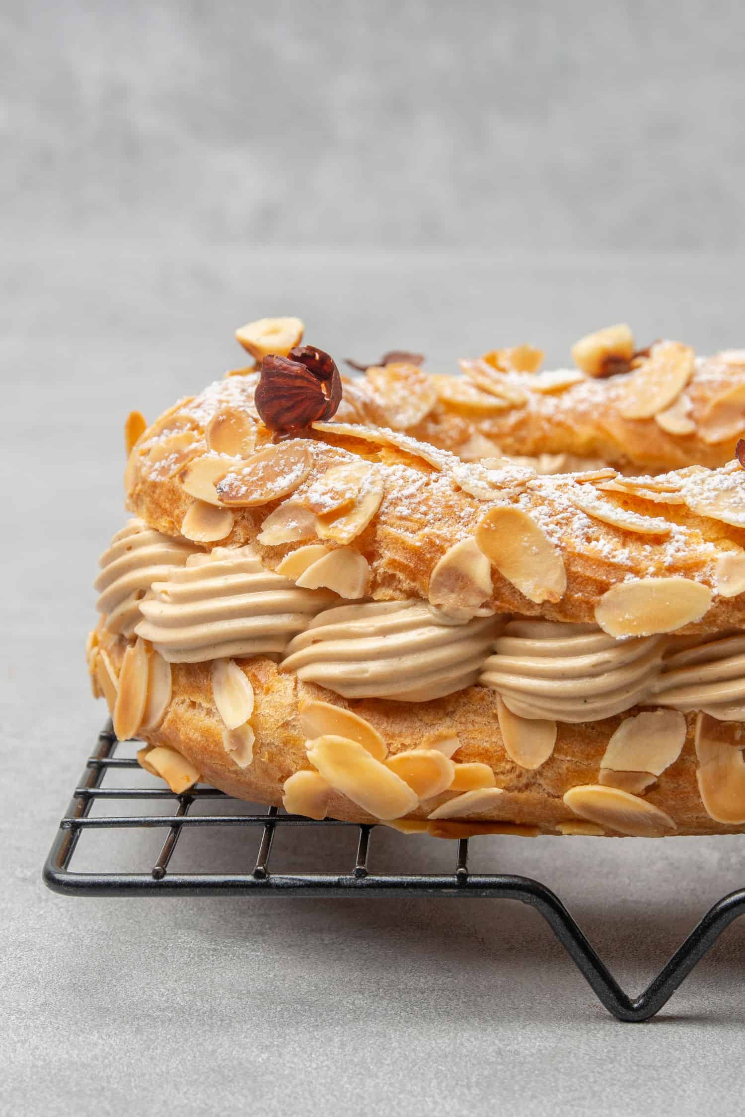 Paris-Brest on a cooling rack.