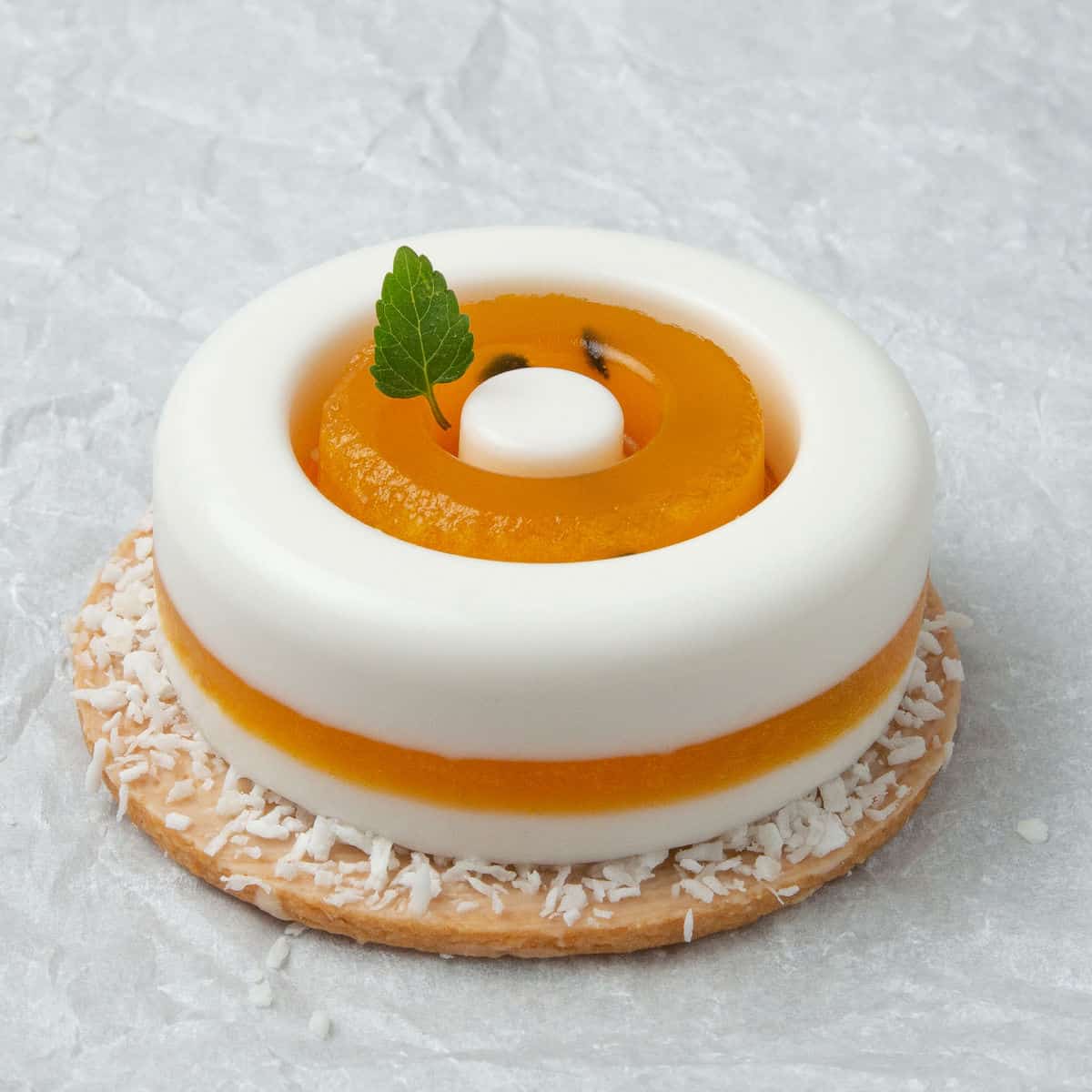 a Coconut panna cotta with Passion fruit.