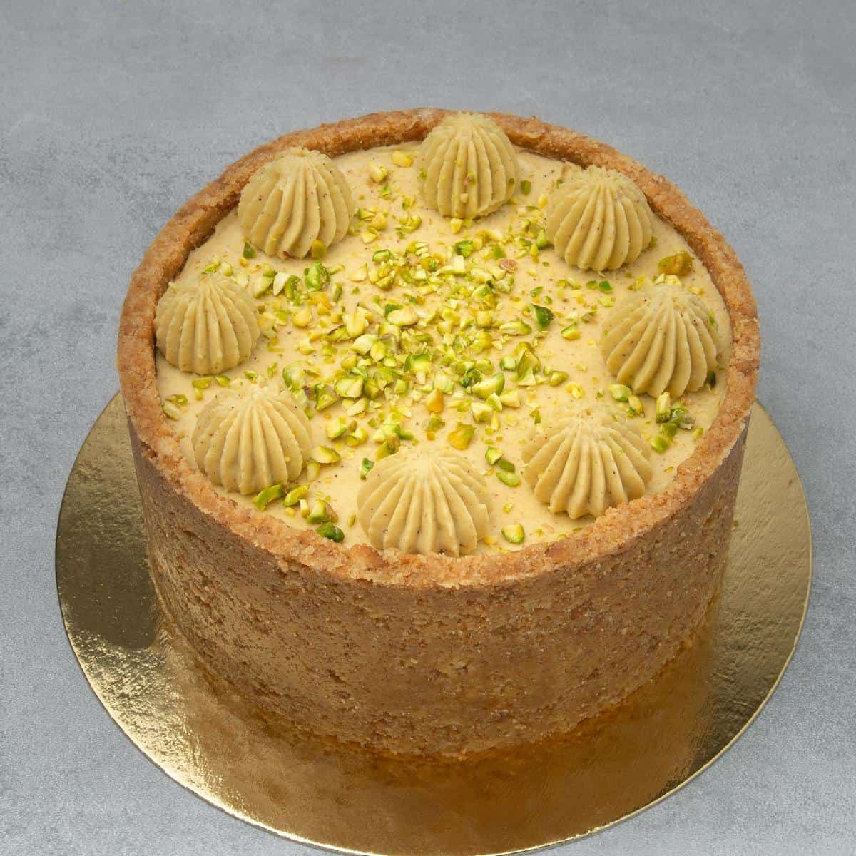 Pistachio cheesecake.