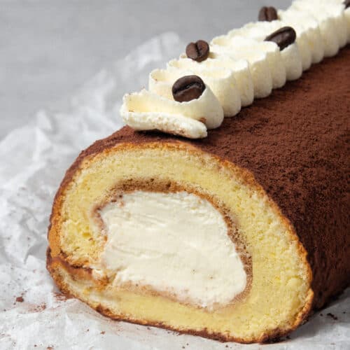 Tiramisu cake roll.