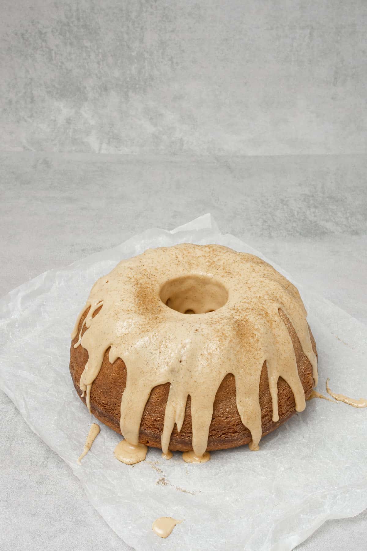 Cardamom cake on a white baking paper 