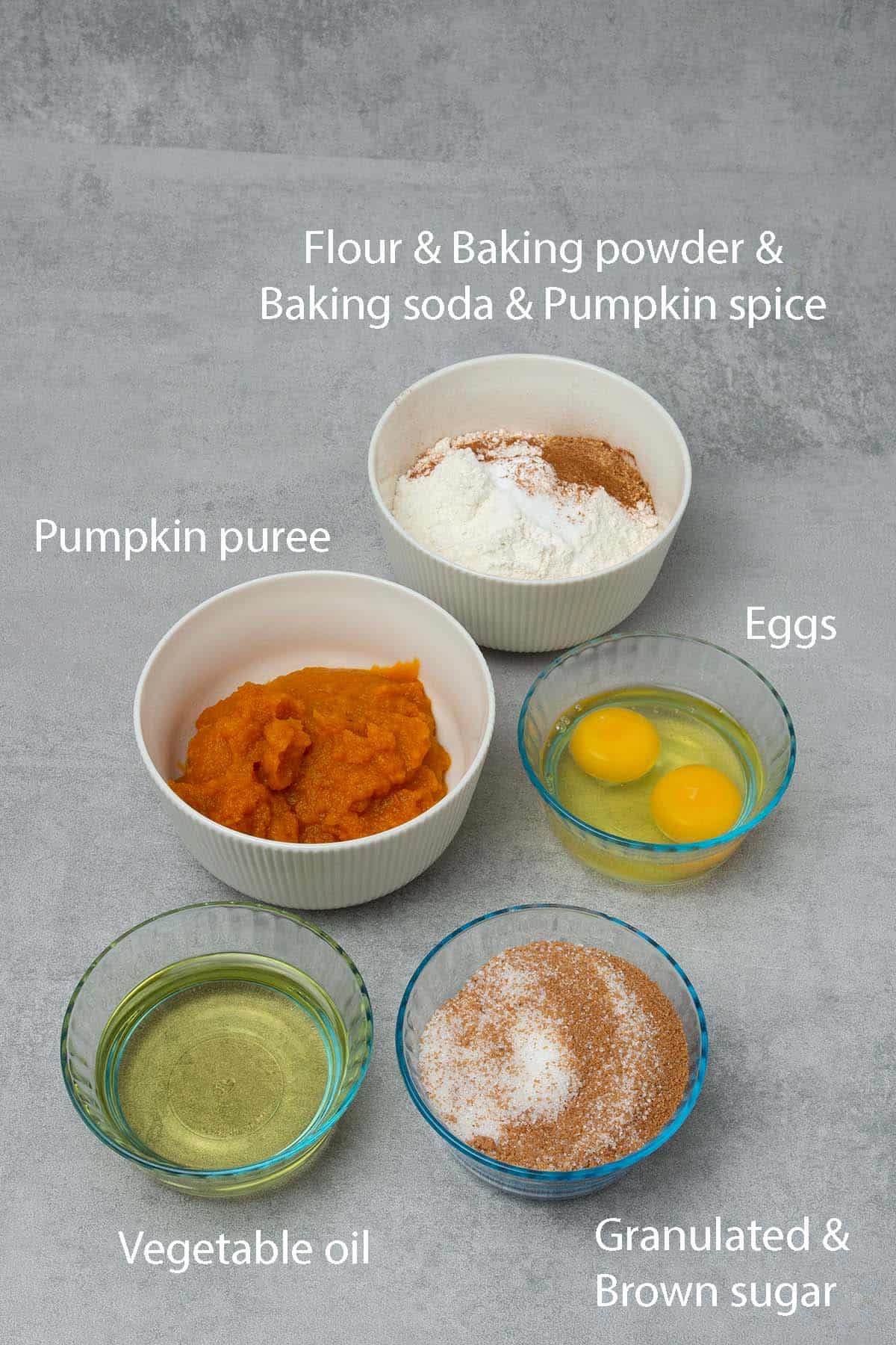 Pumpkin bread with cream cheese frosting ingredients.