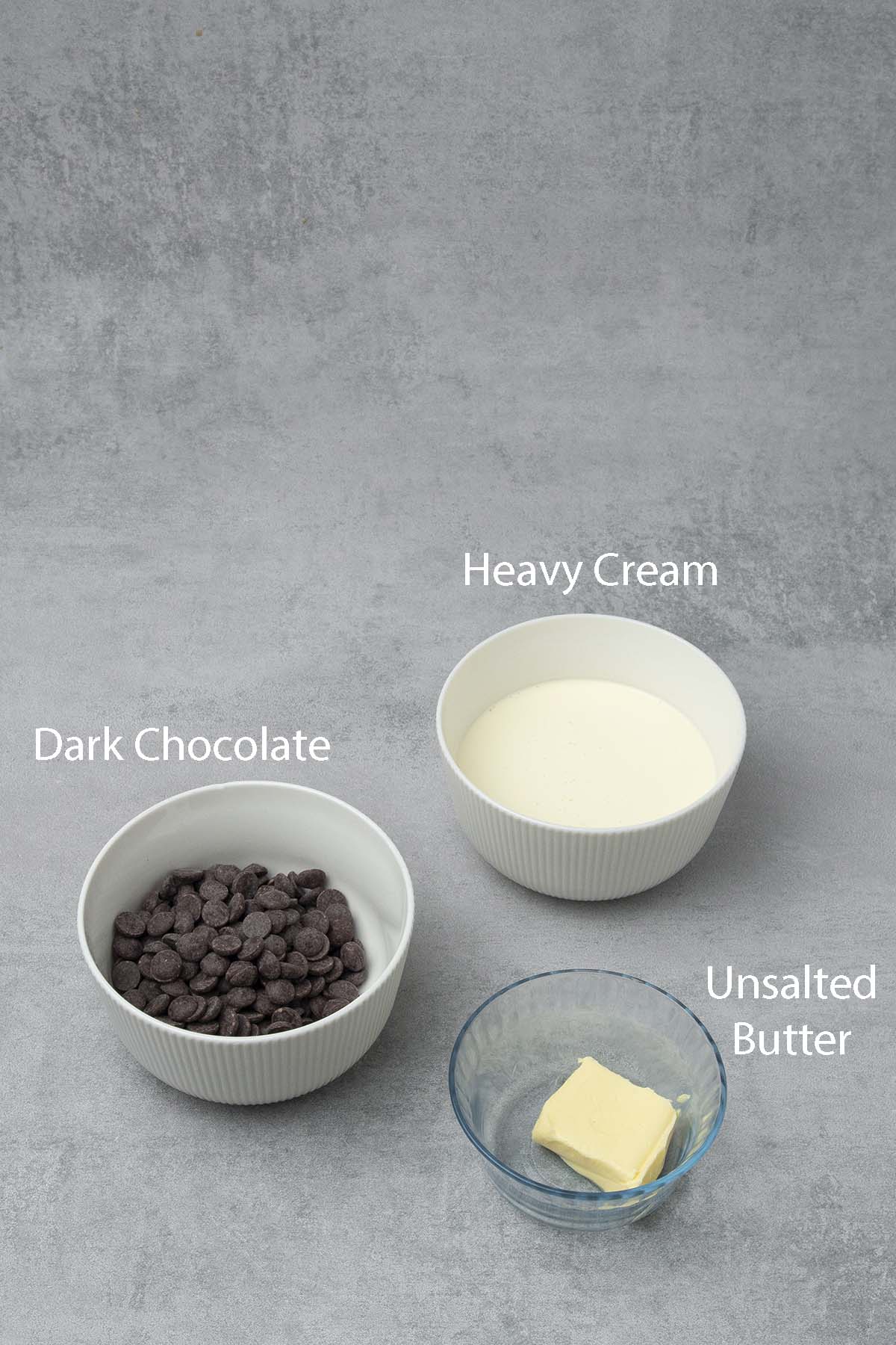 Ingredients for the Chocolate ganache filling