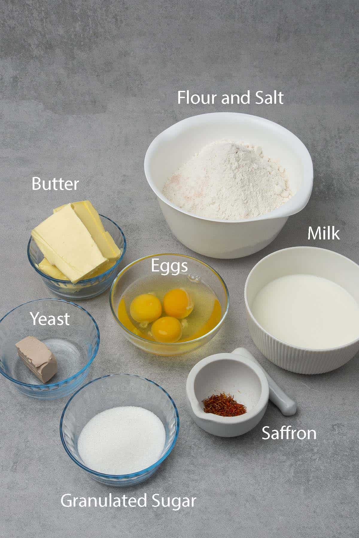 Ingredients for Lussekatter