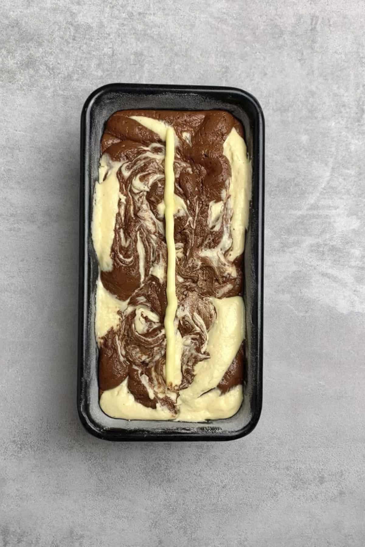 Marble loaf cake process