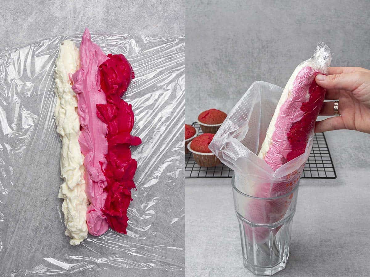 Pink cupcakes process