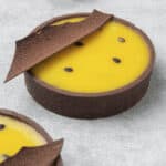 Passion fruit chocolate tart.