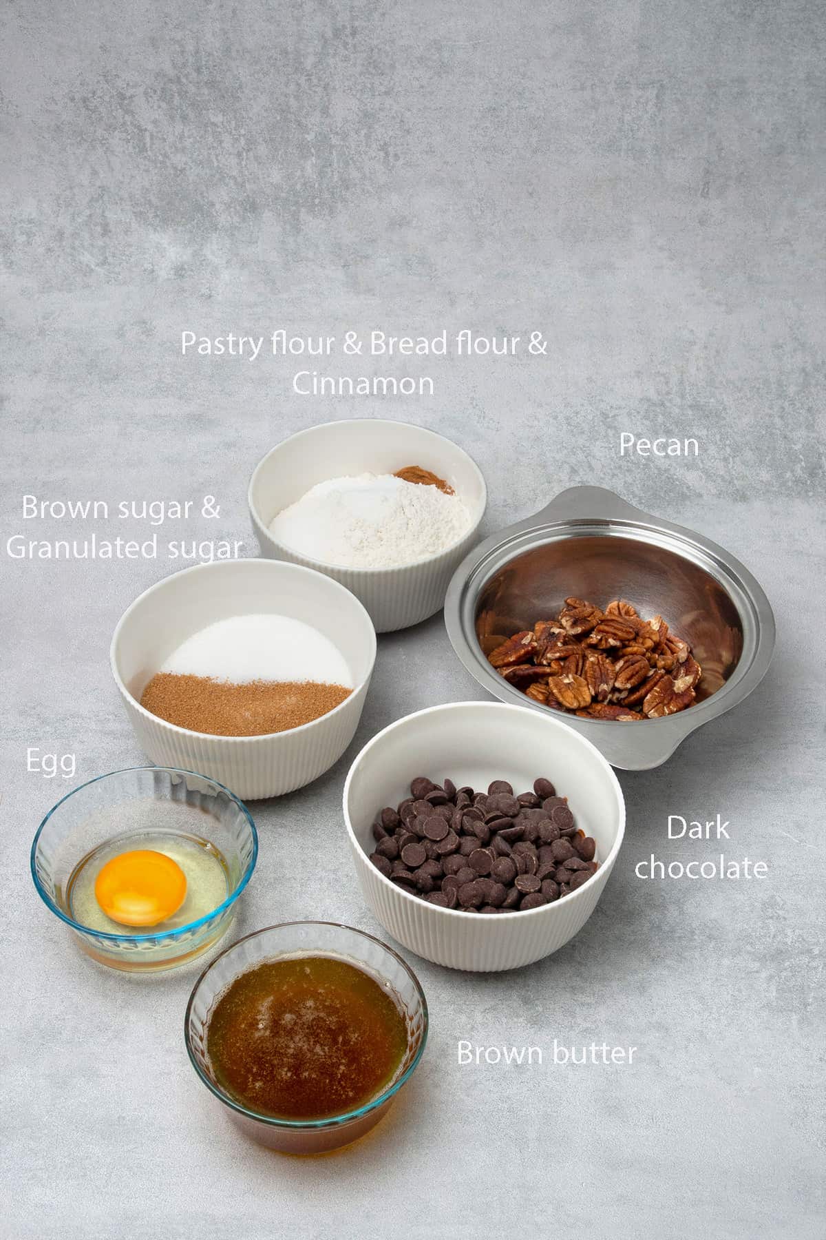 Pecan Chocolate chip cookies ingredients.