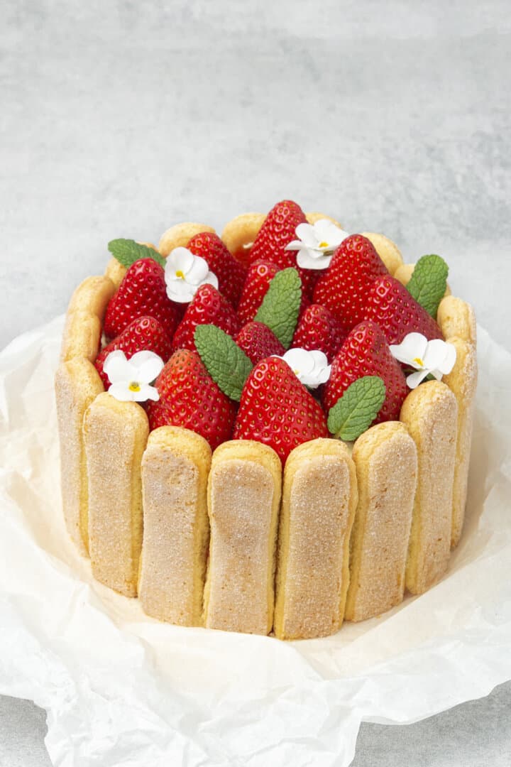 Strawberry charlotte cake.