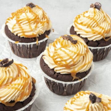 Chocolate caramel cupcakes.