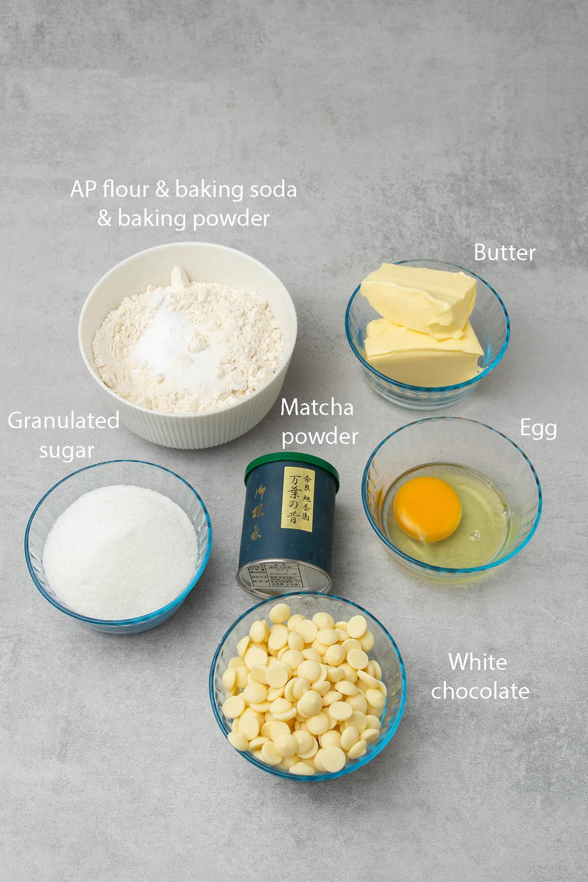 Matcha cookies ingredients