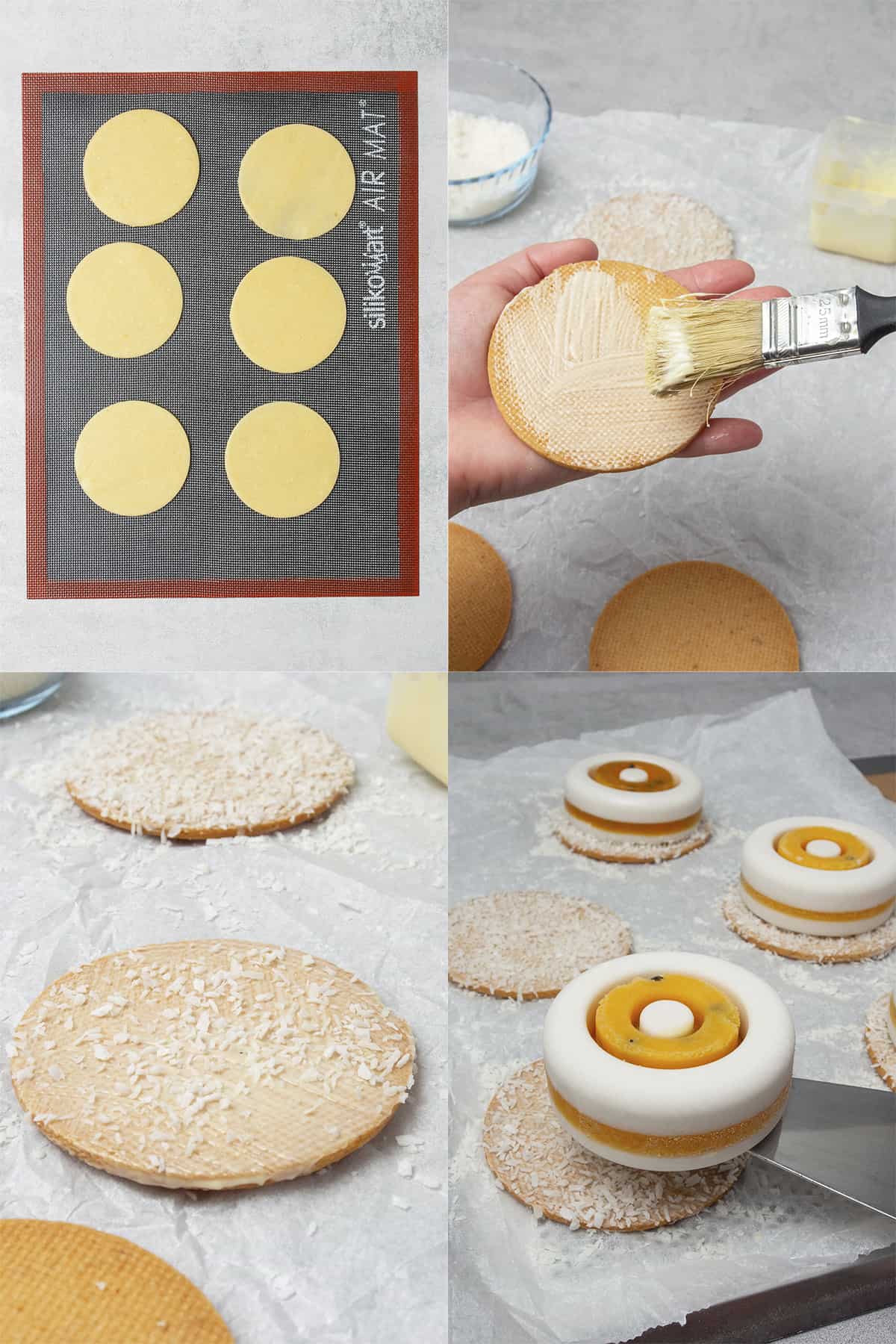 Assembly process of the pate sablee cookie.