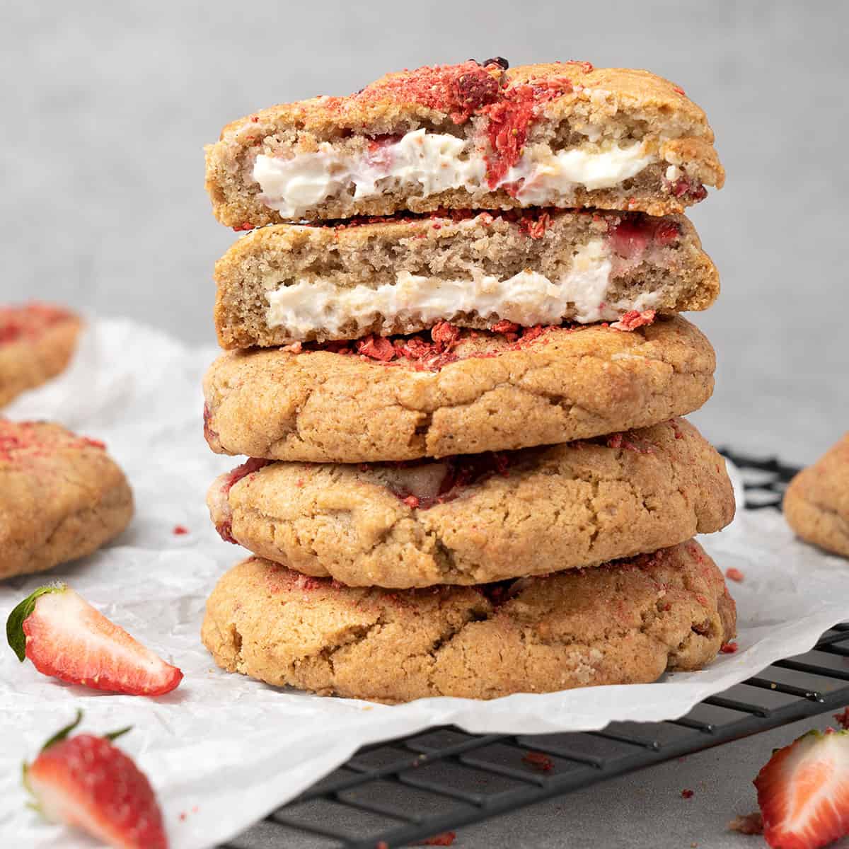 Strawberry cheesecake cookies.