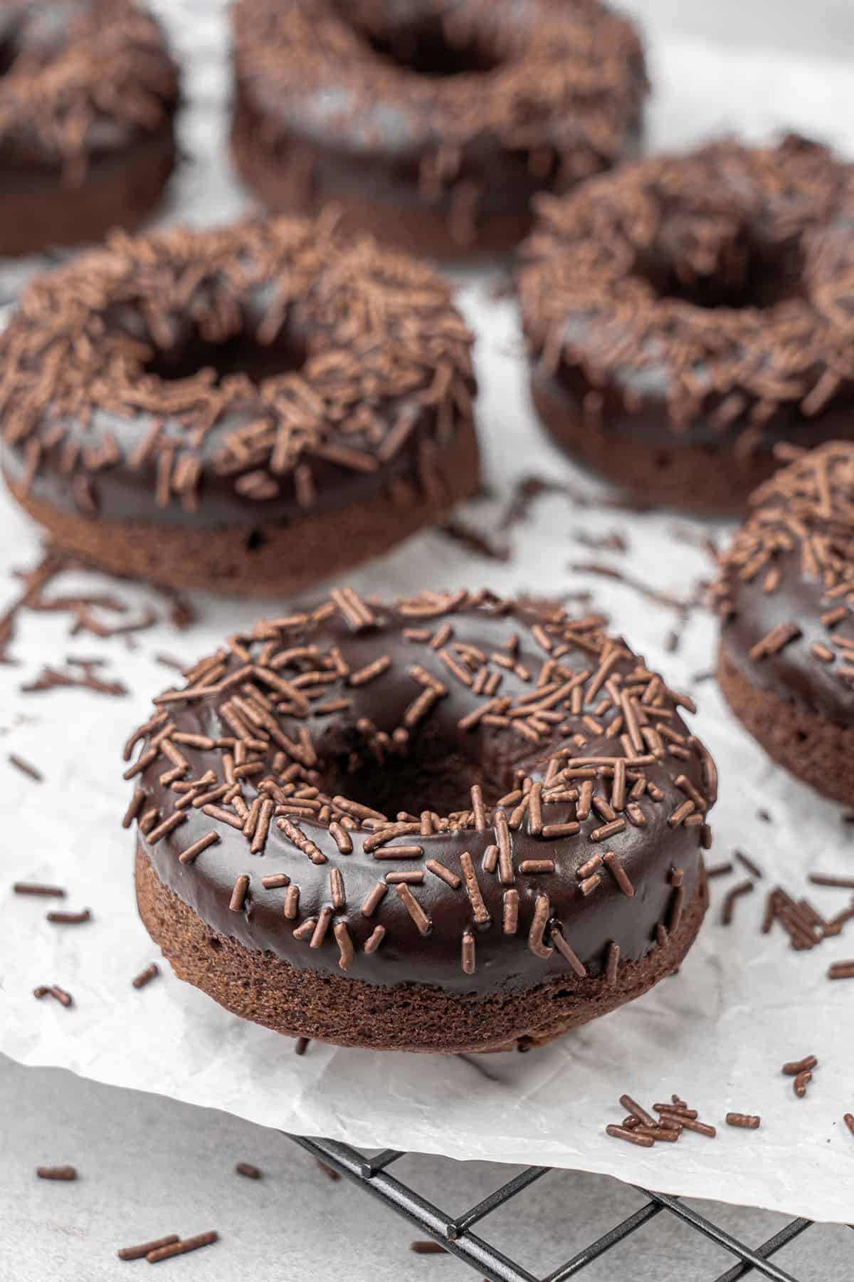 baked chocolate donuts