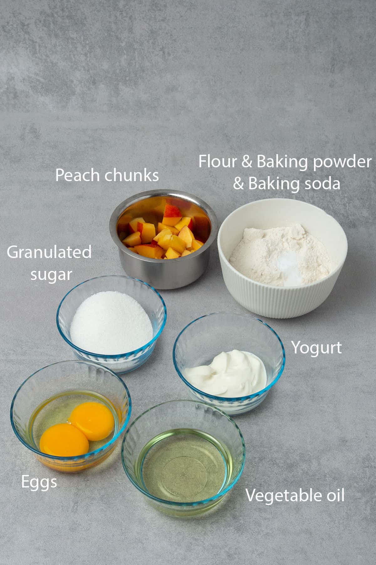Peach cake ingredients.