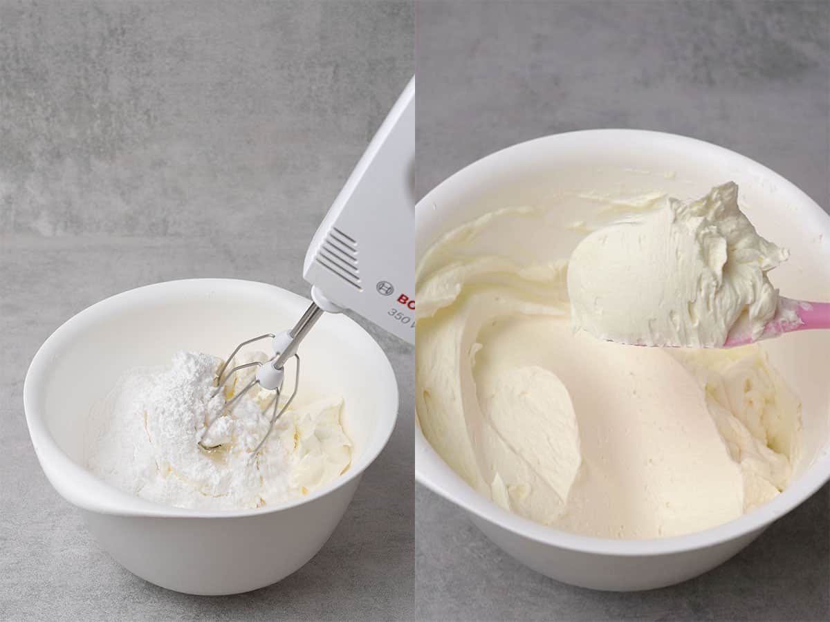 Cream cheese frosting process.