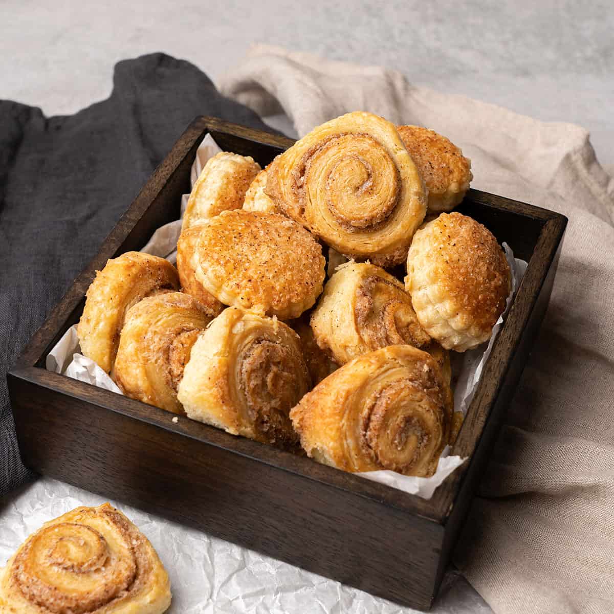 Pie Crust cookies in a box.