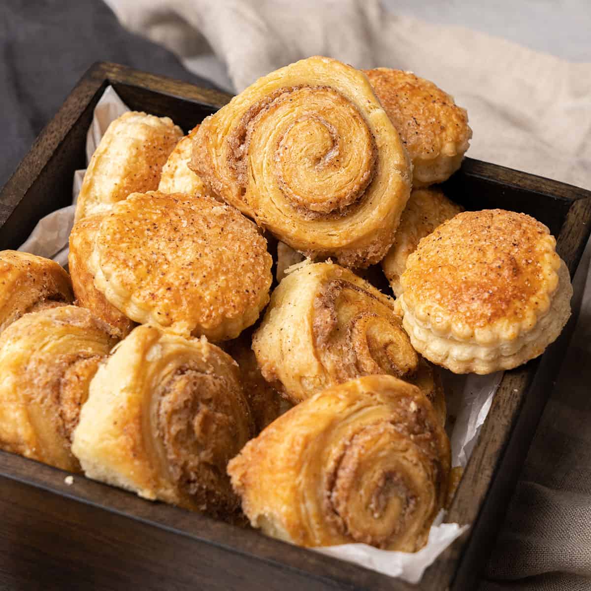 Pie Crust cookies in a box.