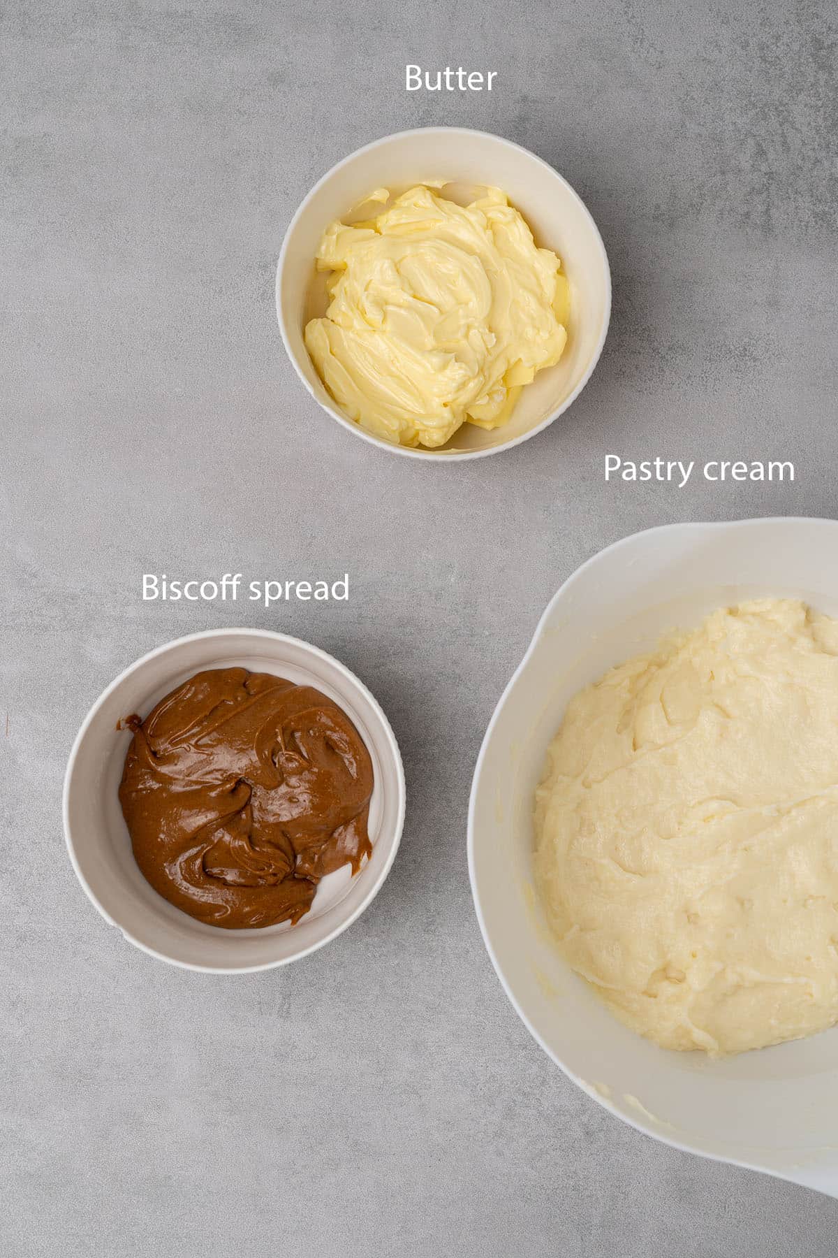 Biscoff buttercream frosting ingredients.