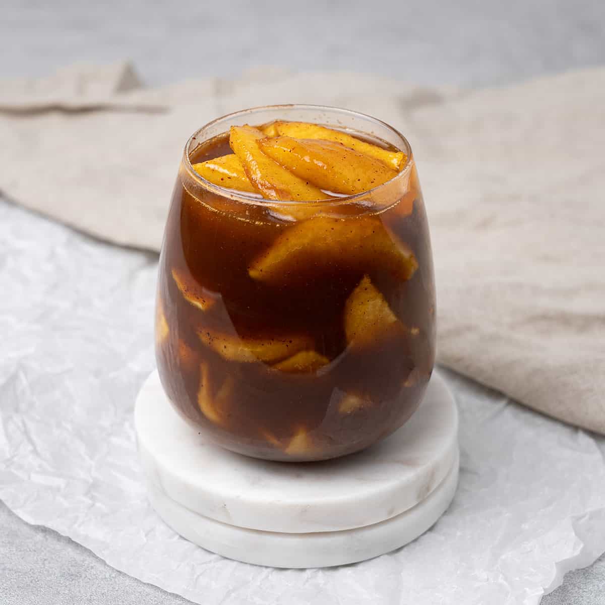 Caramelised Apple topping in a glass.