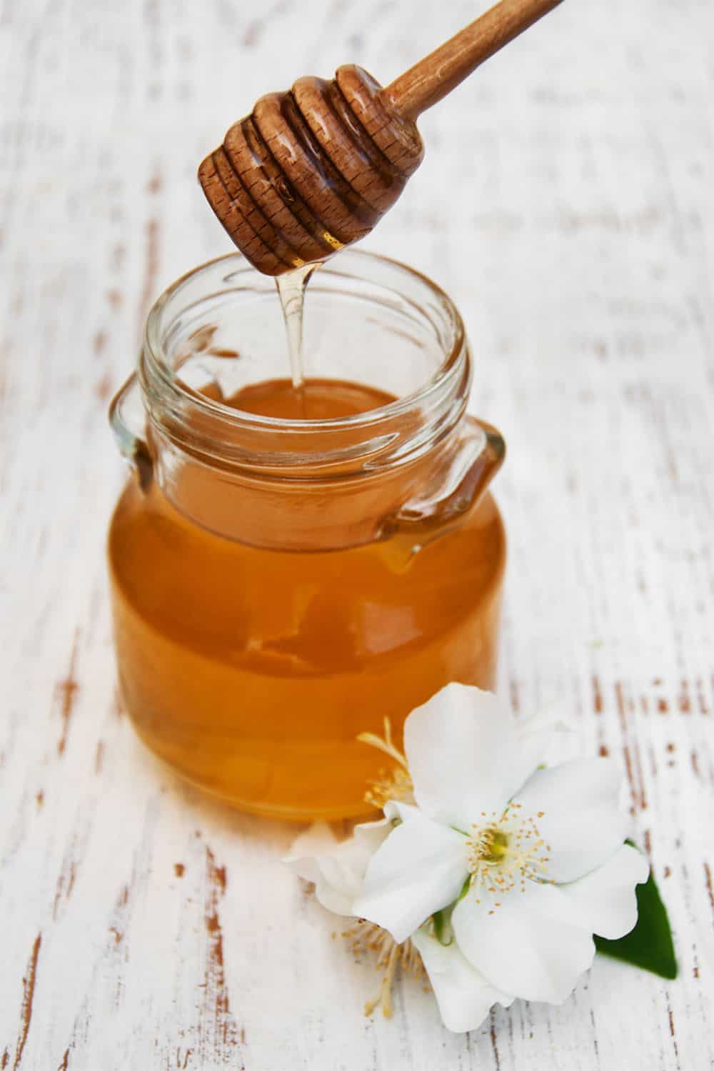 a jar of honey.