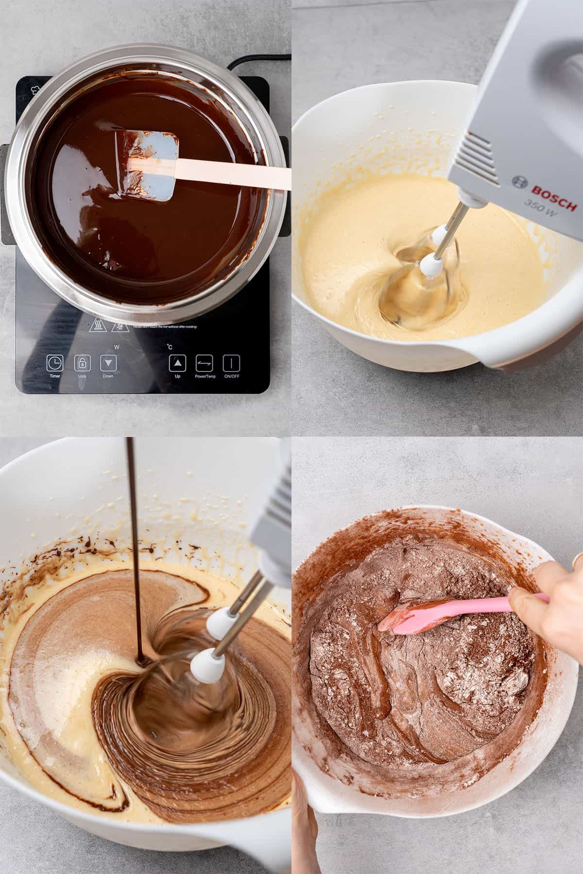 Brownie step by step process.