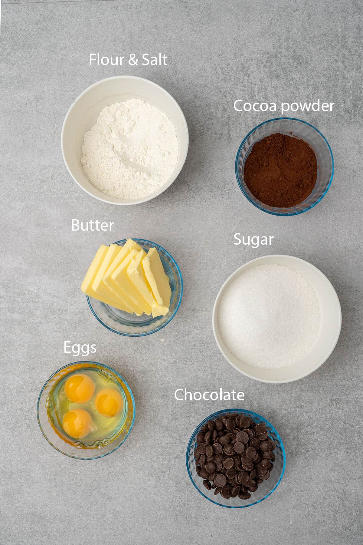 Mini brownie bites ingredients.