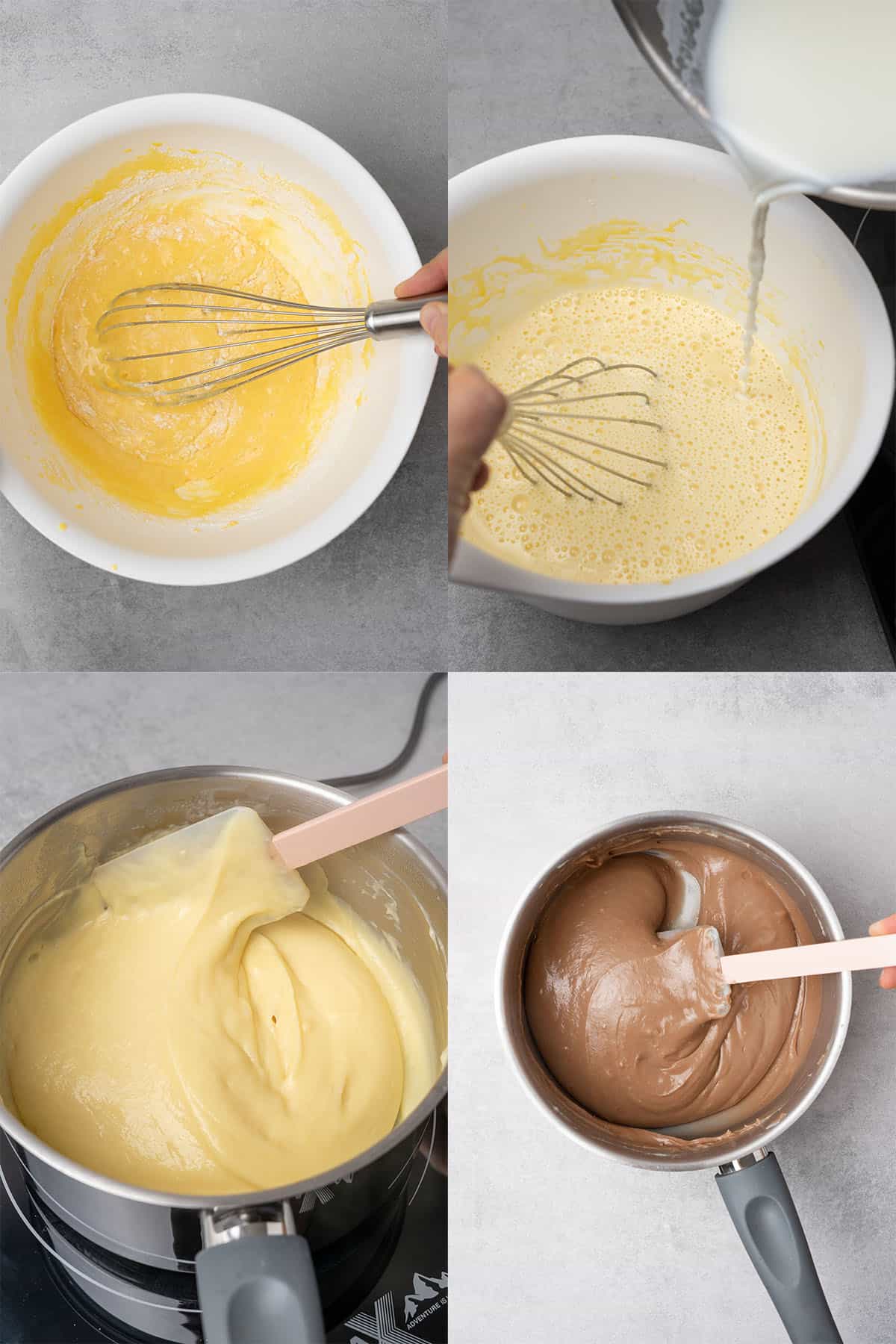 Making nutella frosting.