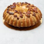 Pumpkin bundt cake with butterscotch glaze.