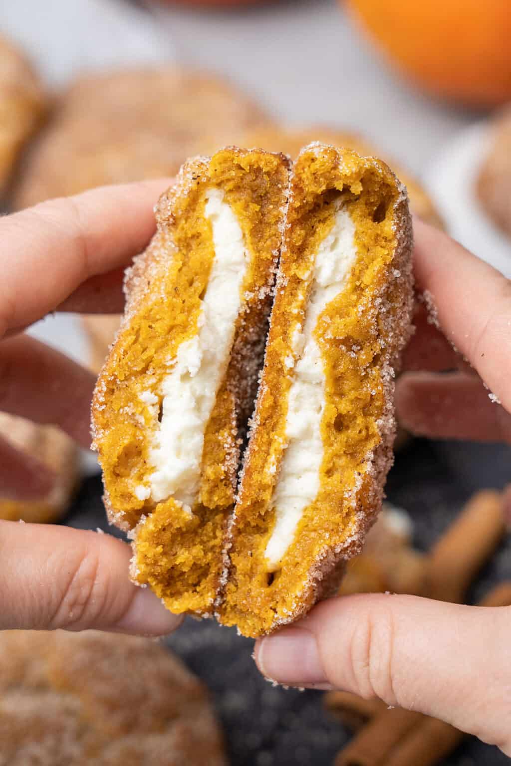 Snickerdoodle Pumpkin Cheesecake Cookies - Spatula Desserts