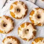 mini pumpkin bundt cakes with maple glaze.