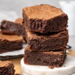 3 Dairy free brownies on top of each.