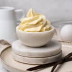 German buttercream in a bowl.