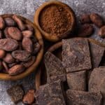 cocoa beans and chocolate.