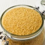 brown sugar in a jar.