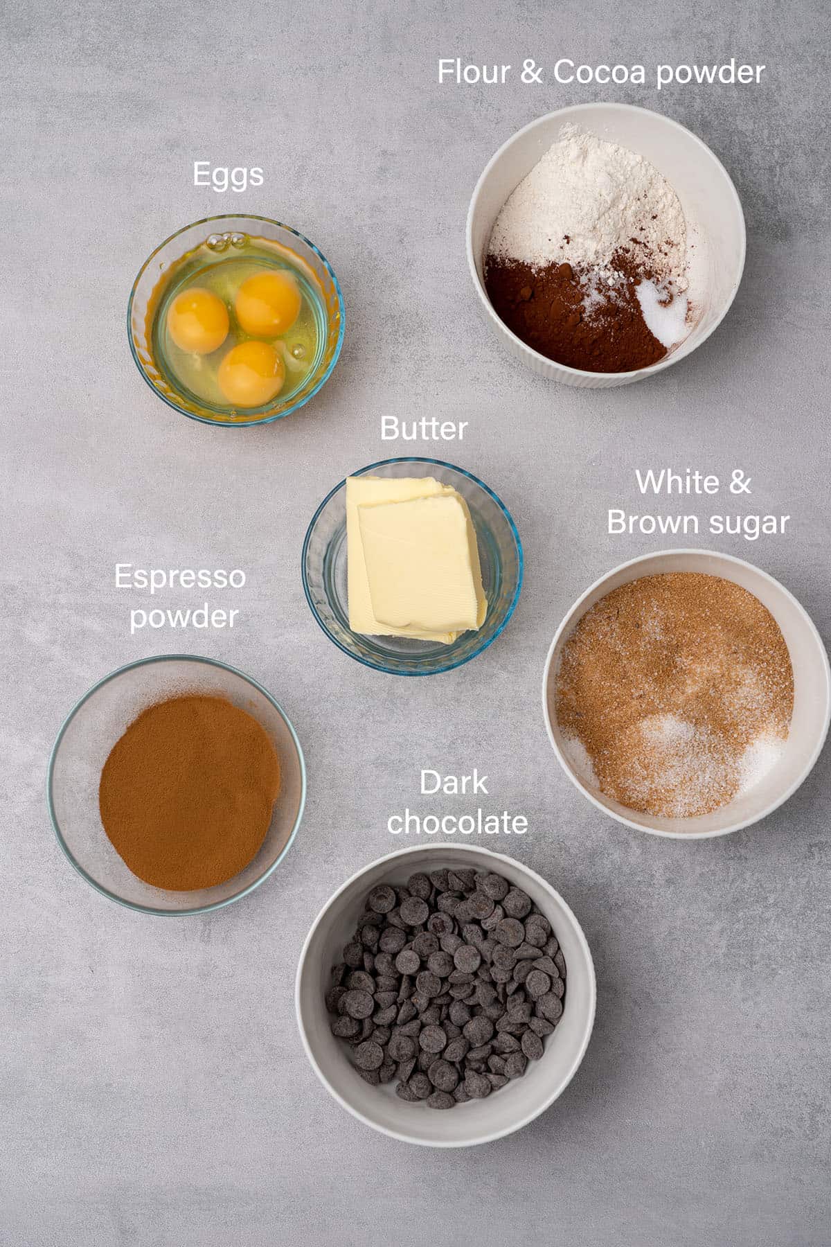 espresso brownie ingredients.