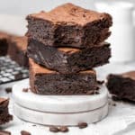 3 espresso brownies on top of each.