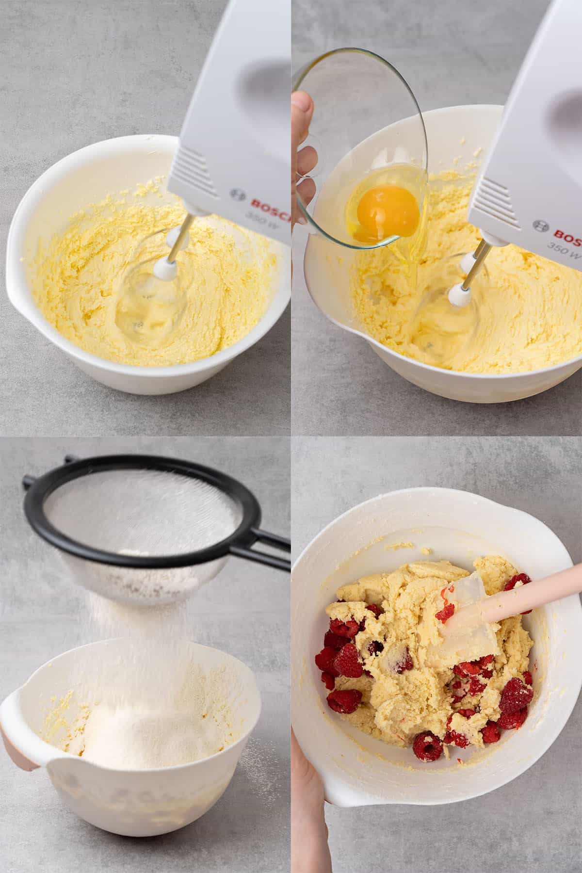 raspberry cheesecake cookie step-by-step assembly.