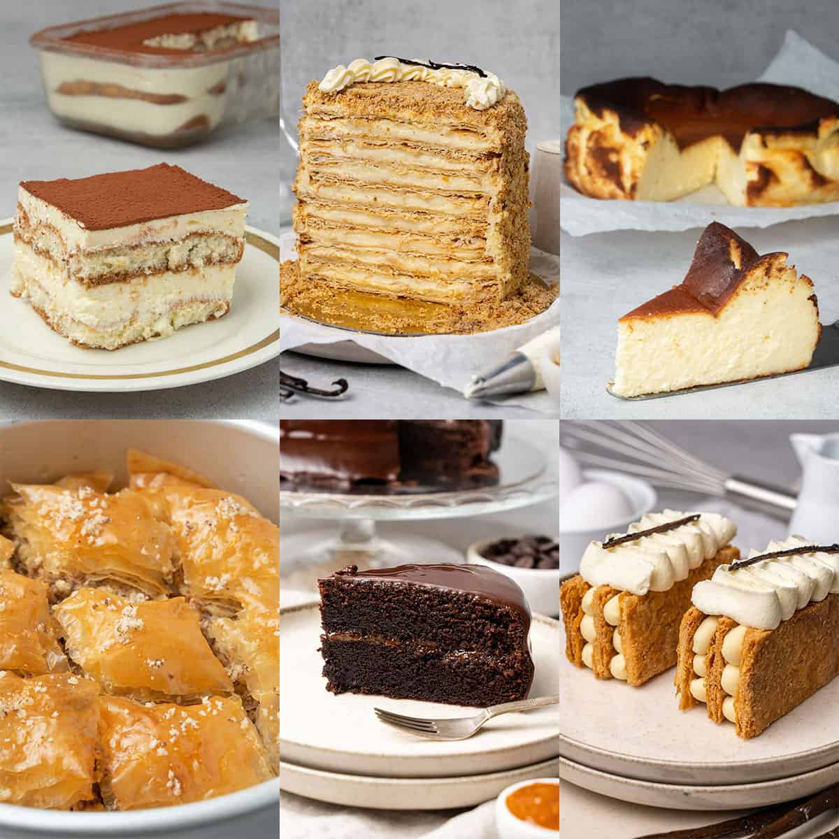 European desserts collection.