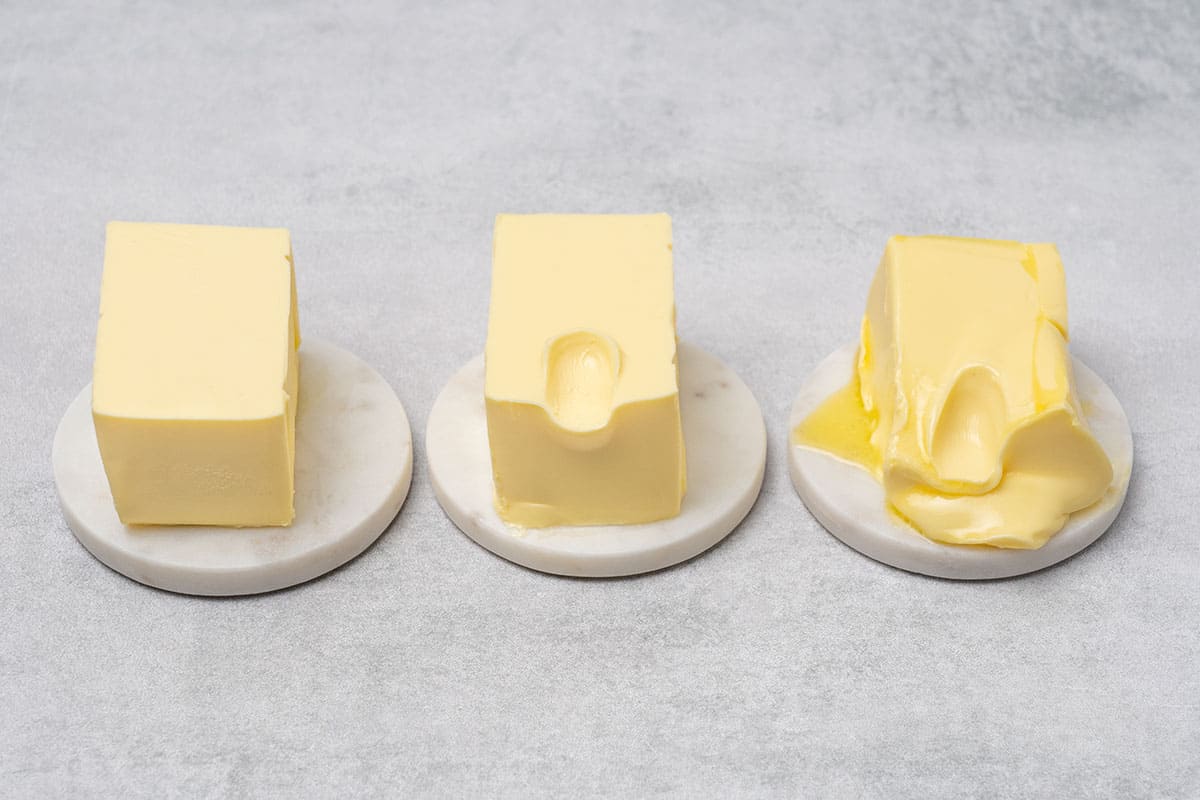 3 different types of softened butter.