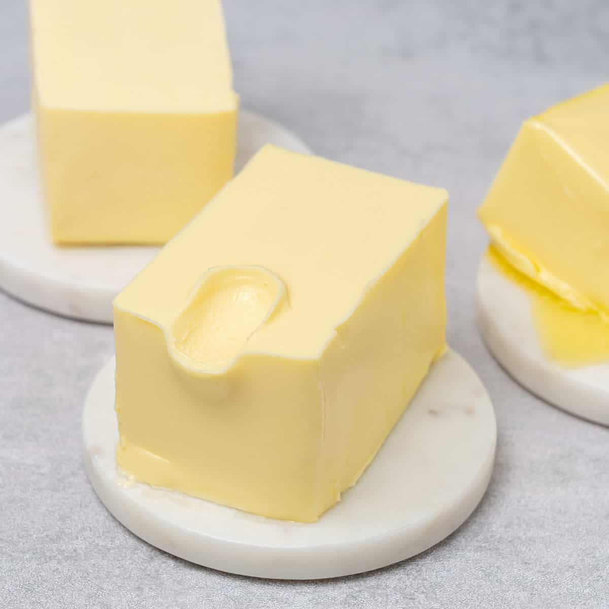 3 different types of softened butter.