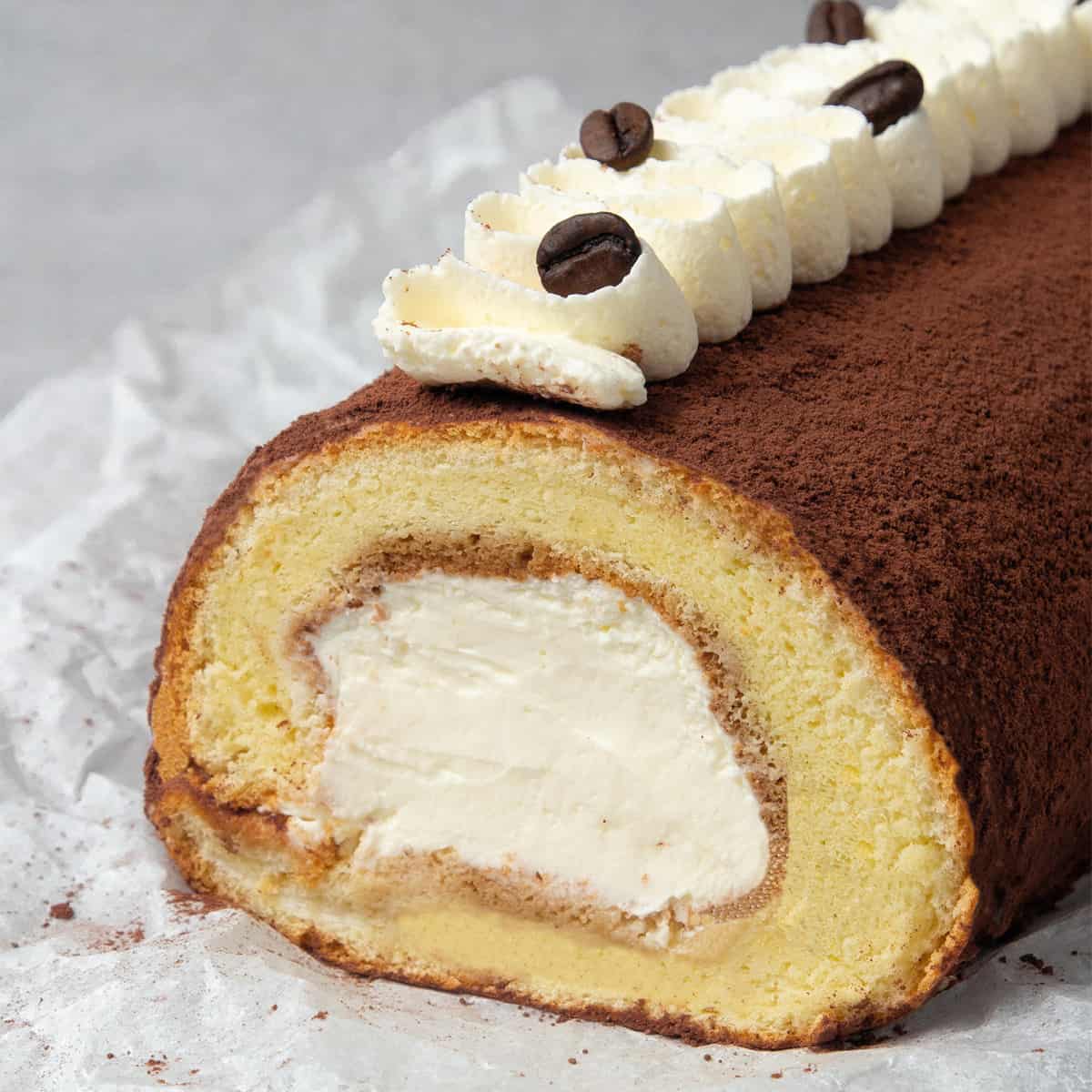 Tiramisu cake roll.