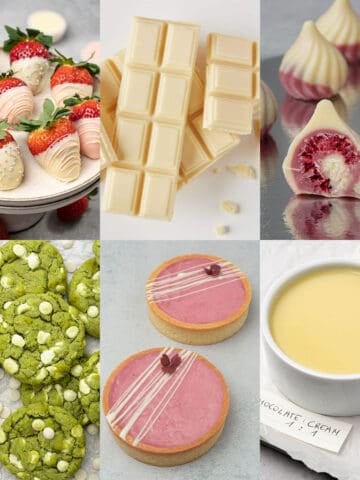 White chocolate dessert collection.