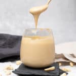 cashew butter in a glass.
